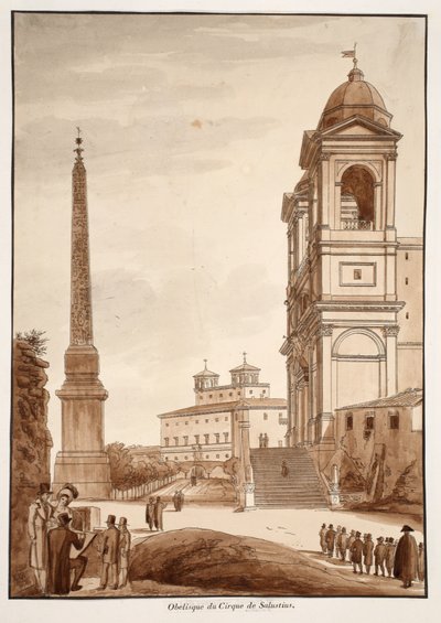 Der Obelisk aus dem Zirkus von Sallustius, 1833 von Agostino Tofanelli